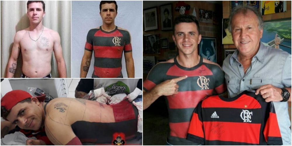 上半身ユニフォームTATTOOのサッカーファン