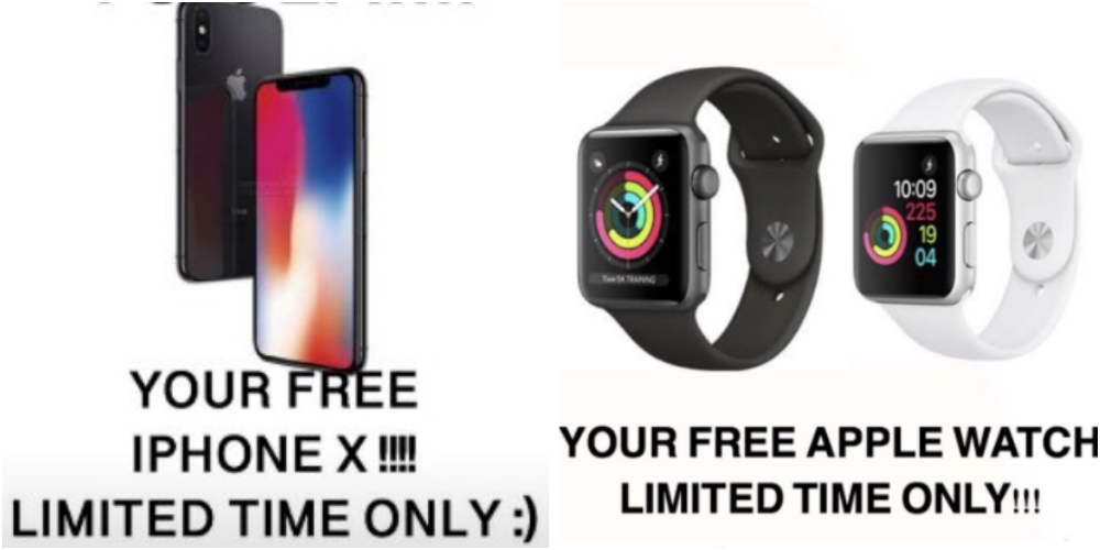 iPhoneX無料プレゼント詐欺