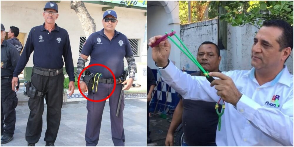 犯罪大国メキシコの警察官がパチンコで治安を守る
