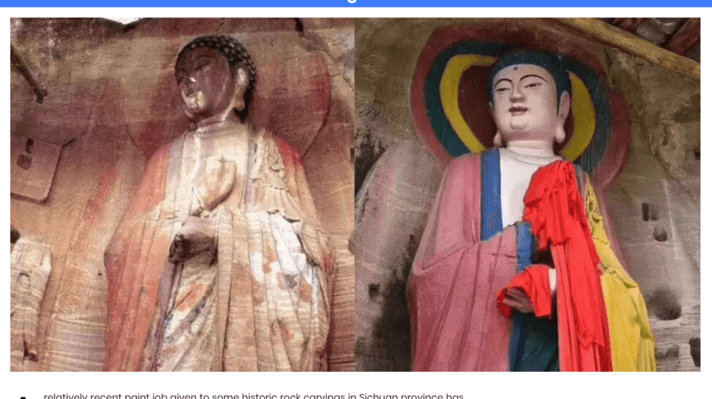 中国で1000年前の仏像修復失敗で炎上