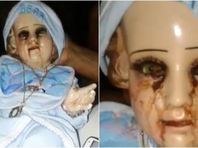 殺人の都で血の涙を流す赤ちゃん人形