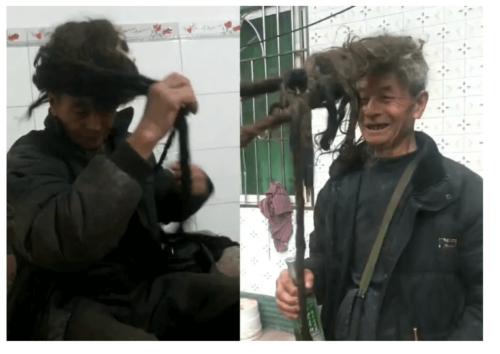 54年髪を切っていない中国のドレッド爺ちゃん
