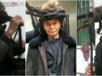 54年髪を切っていない中国のドレッド爺ちゃん