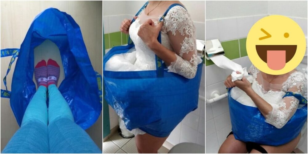 IKEAの青い袋は女子トイレで役立つ
