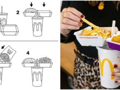 マクドナルド公式バリューセットを片手で食べる方法