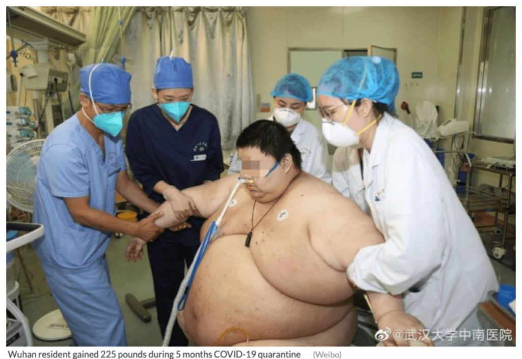 ロックダウンで太りすぎた武漢1の肥満男