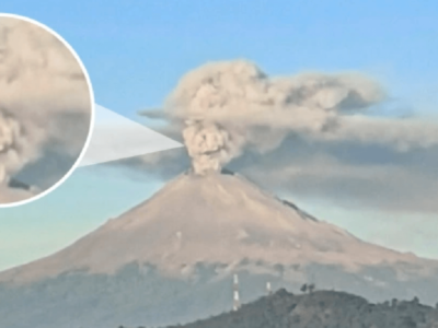 メキシコの富士山爆発でドクロの噴煙が出現