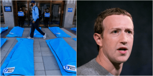 Facebook本社前に遺体袋が並んだ理由