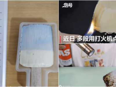 中国の全然溶けないアイスクリームはガスバーナーで炙っても大丈夫