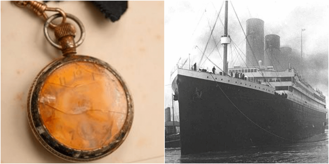 タイタニック号沈没の時に壊れた懐中時計のお宝