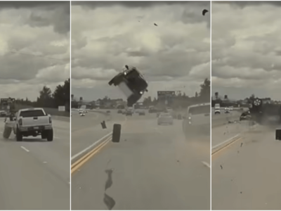 空飛ぶタイヤ事故の瞬間動画