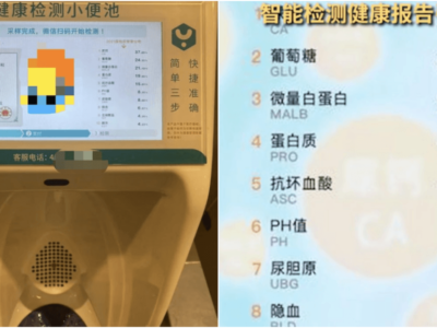 中国のスマート公衆トイレは検尿機能付き